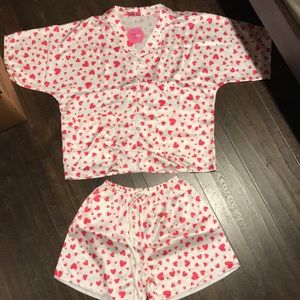 Satin hearts pajama set